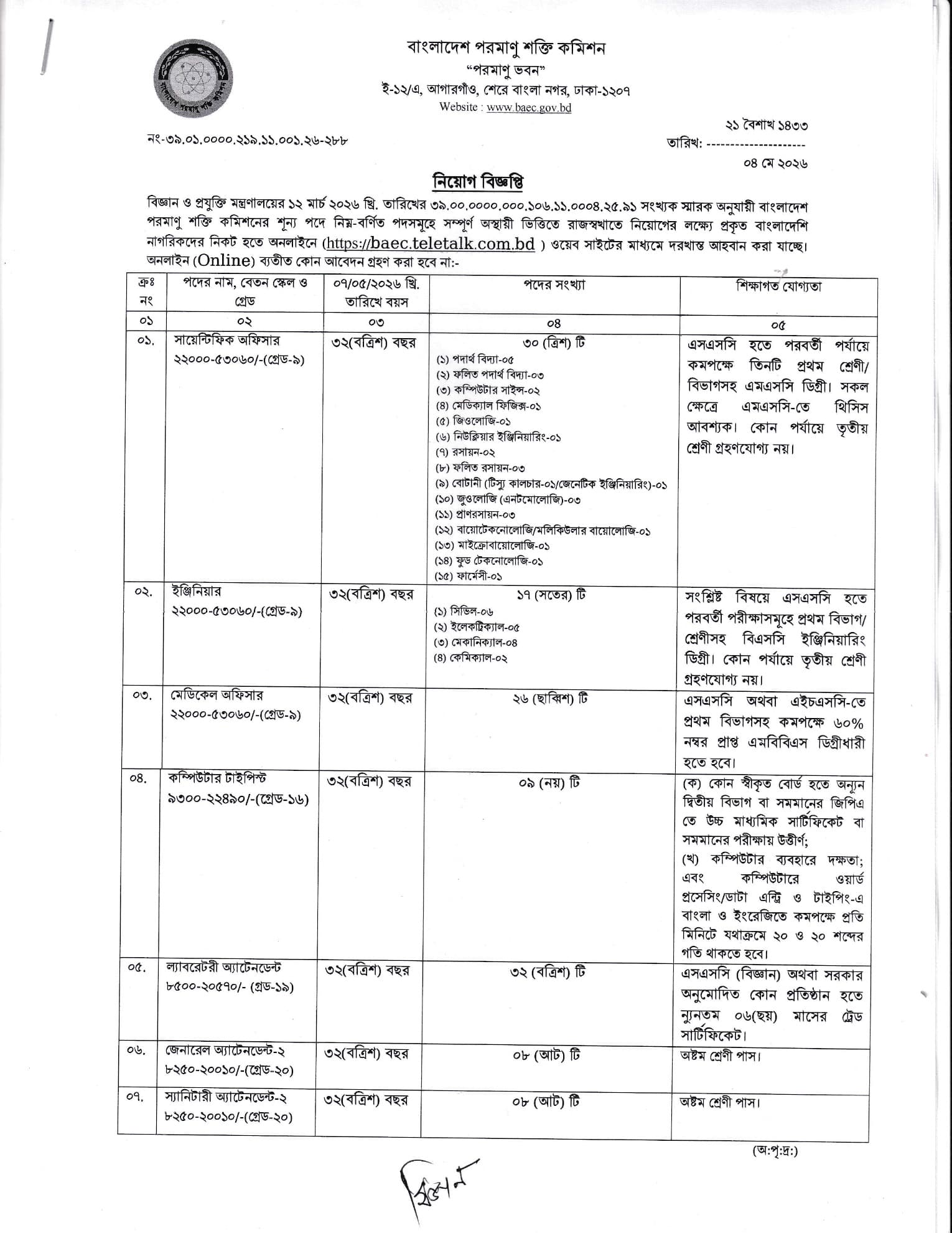 Job Circular 2026 - Image 1
