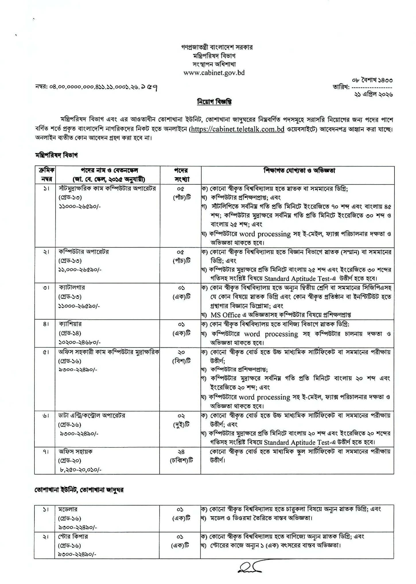 Job Circular 2026 - Image 1