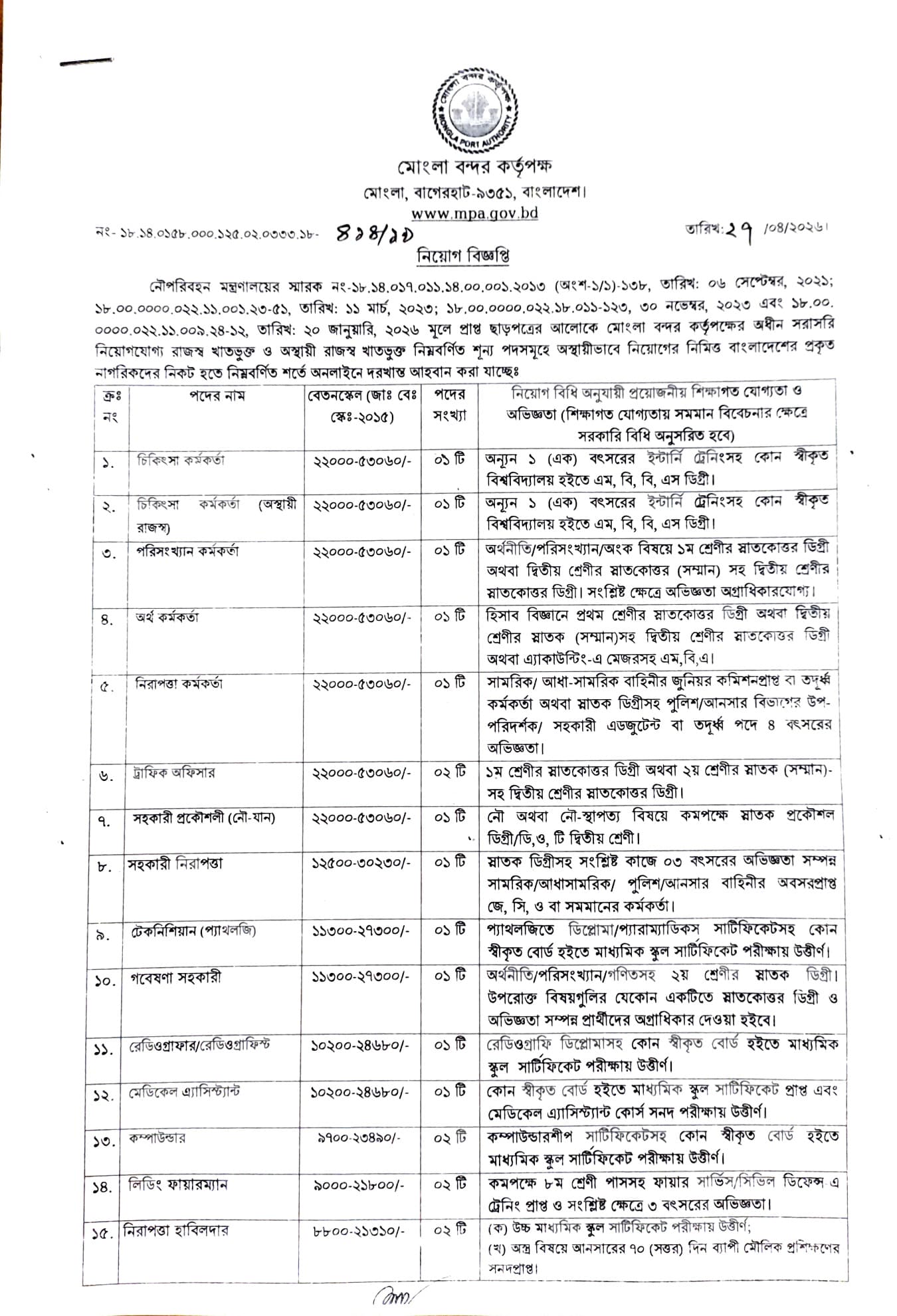 Job Circular 2026 - Image 1