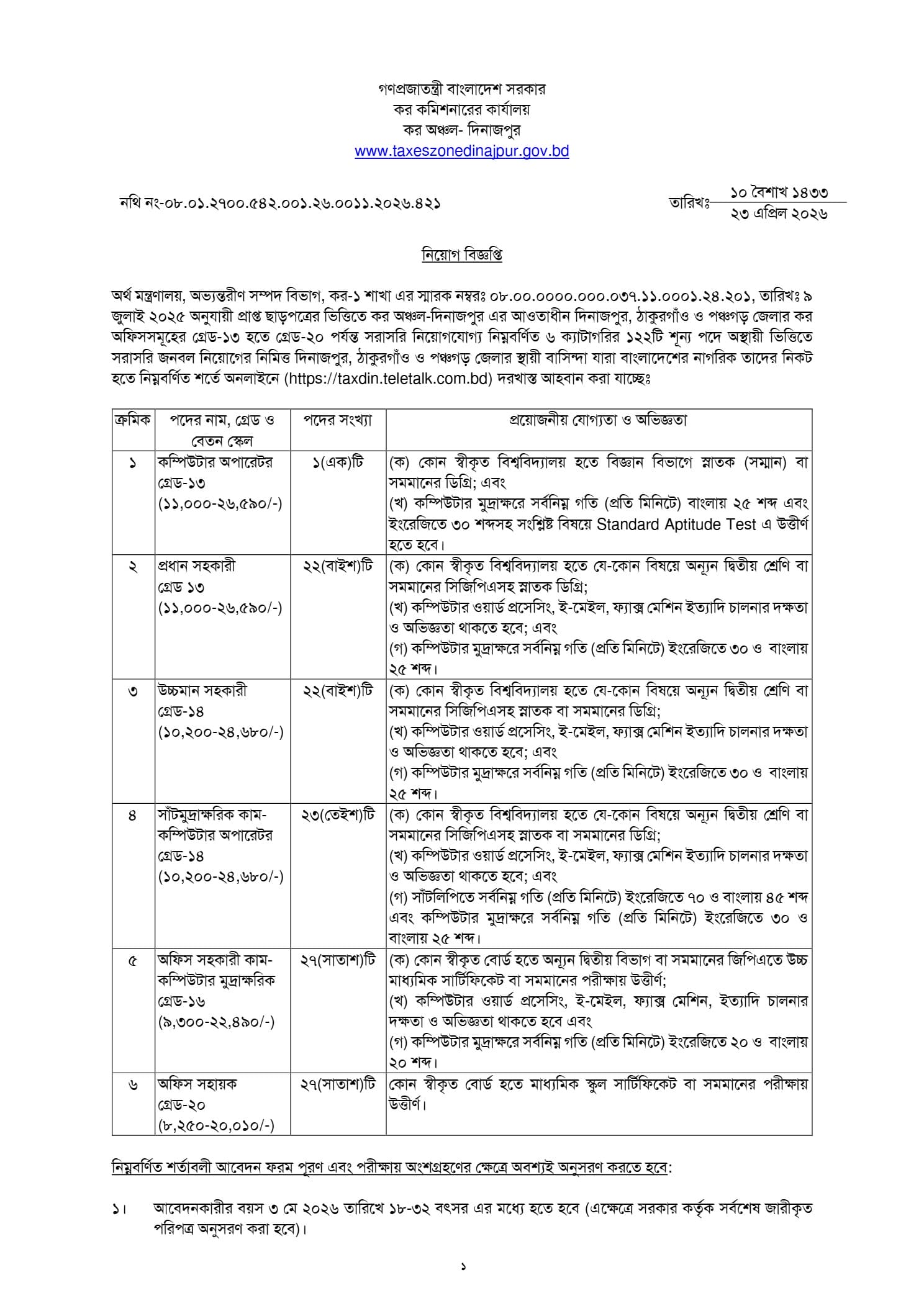 Job Circular 2026 - Image 1